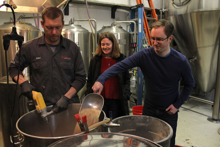 Hops To It! Three Notch’d Road co-directors David McCormick and Fiona Hughes help to cook up their special brew.