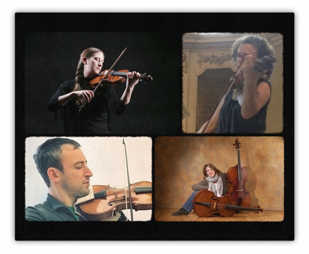 Members of Sarasa performing Haydn’s “Seven Last Words,” (clockwise L-R), Christina Day Martinson, violin; Jenny Stirling, viola; Jennifer Morsches, cello; Jesse Irons, violin