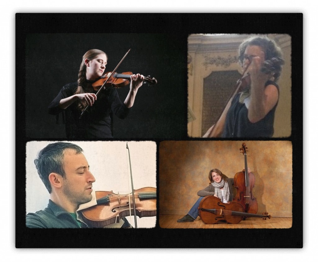 Members of Sarasa performing Haydn’s “Seven Last Words,” (clockwise L-R), Christina Day Martinson, violin; Jenny Stirling, viola; Jennifer Morsches, cello; Jesse Irons, violin 