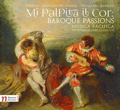 Cover image from Musica Pacifica's 2016 release, Mi Palpita Il Cor: Baroque Passions.