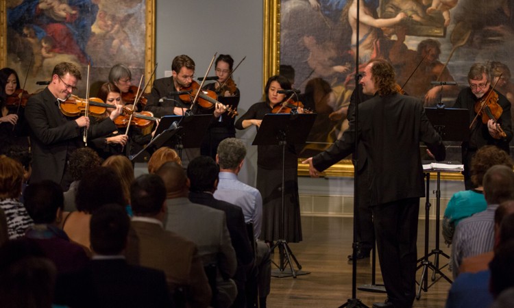 Antoine Plante conducts Mercury at the Museum of Fine Arts Houston. (Photo by Runaway Productions)