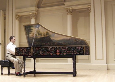 Vinikour preparing for a recital at Carnegie Hall's Weill Recital Hall.