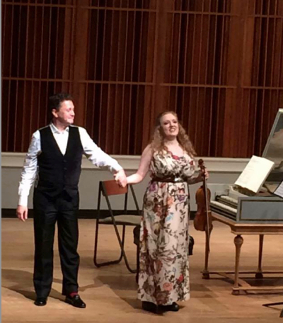 Vinikour with violinist Rachel Barton Pine.