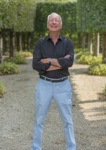 William Christie in the garden of his estate in Thiré, France. Photo by Jay Qin 