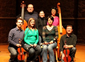 Phillip Serna (back row left) with New Comma Baroque Performing Telemann’s Travels in 2013 