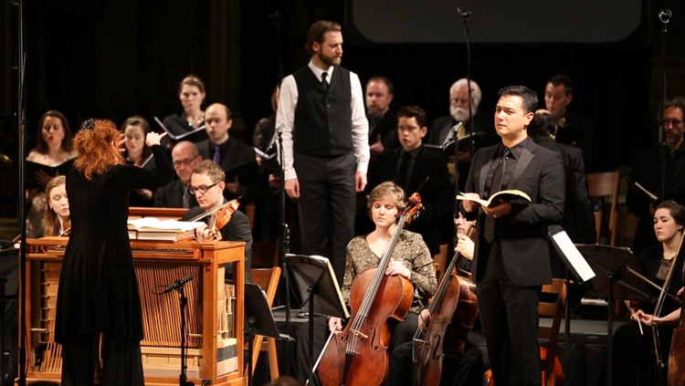 A scene from an Apollo's Fire performance of Bach's 'St. John Passion.'