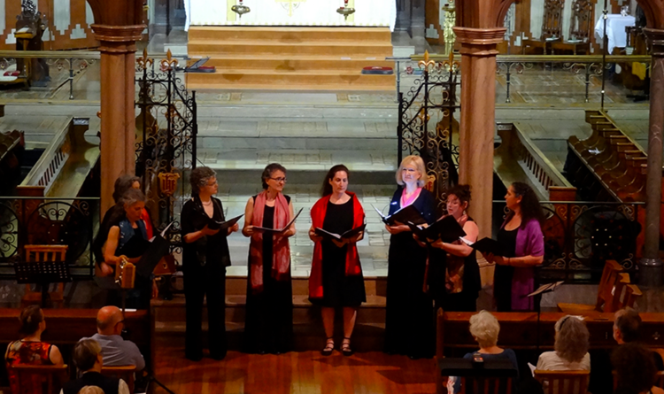 Ensemble Scholastica performing in Montreal's Church of St. John the Evangelist in May 2015.