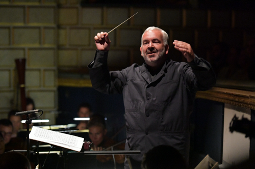 Minkowski leading Orchestre de l'Opéra National de Bordeaux Aquitaine in a rehearsal of Massenet's 'Don Quichotte' in Bordeaux in 2016. (Frederic Desmesure)