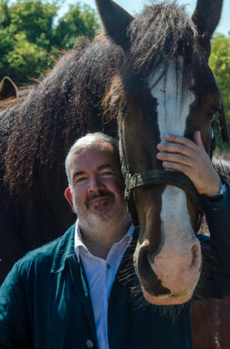 Minkowski with his horse, Warrior. (Jacques-François l'Oiseleur des Longchamps) 