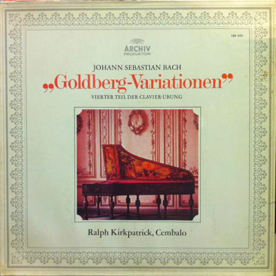 Kirkpatrick recorded Bach's Goldberg Variations on cembalo for Archiv Produktion.