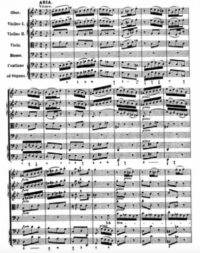 A page from the final aria in Cantata 82, in Bach's hand.