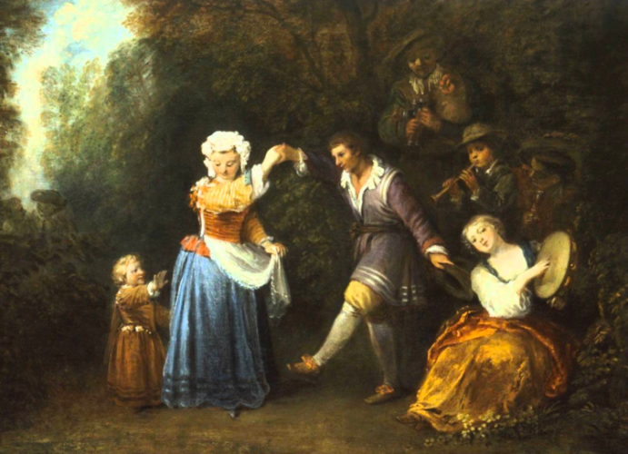 The Country Dance, by Jean-Antoine Watteau (1684-1721)