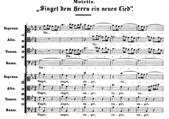 Bach uses a polonaise in the opening movement of his motet 'Singet dem Herrn ein neues Lied,' BWV225.