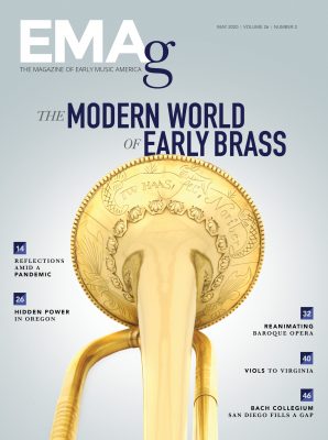 magazine cover with an historical trumpet
