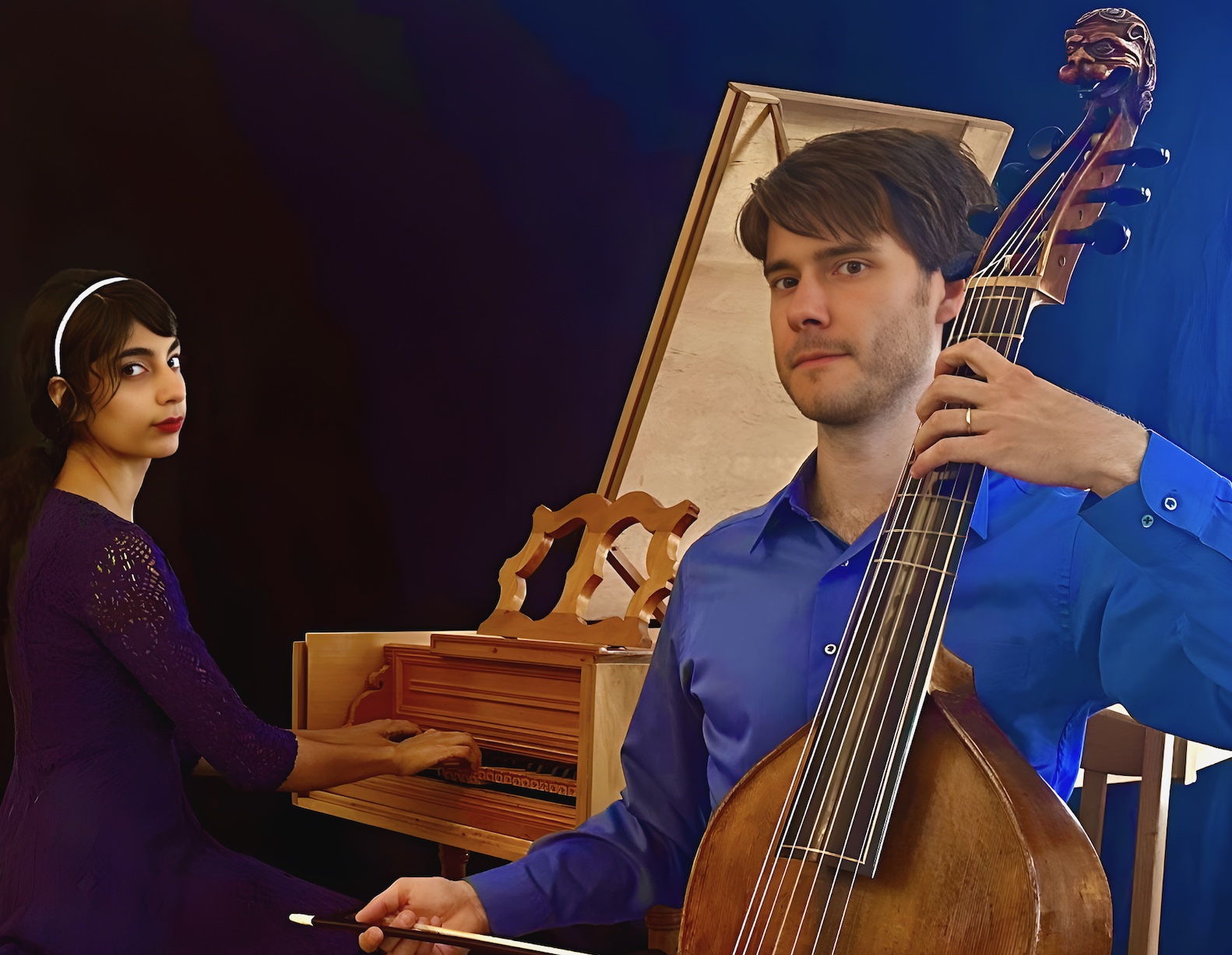 Duo Remanence, galant music for harpsichord, cello, and viola da gamba