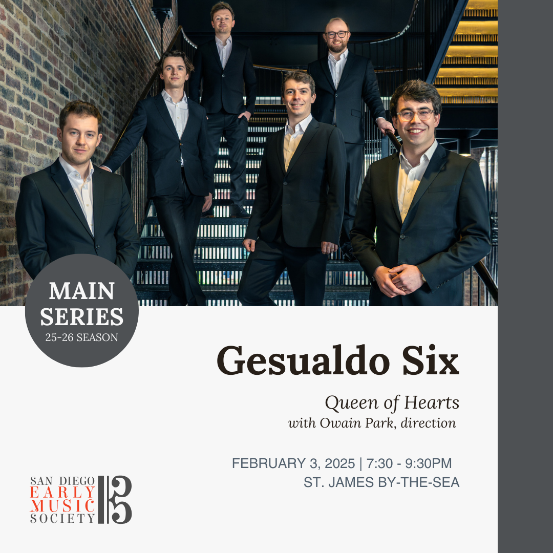 The Gesualdo Six returns to San Diego with Owain Park » Early Music America