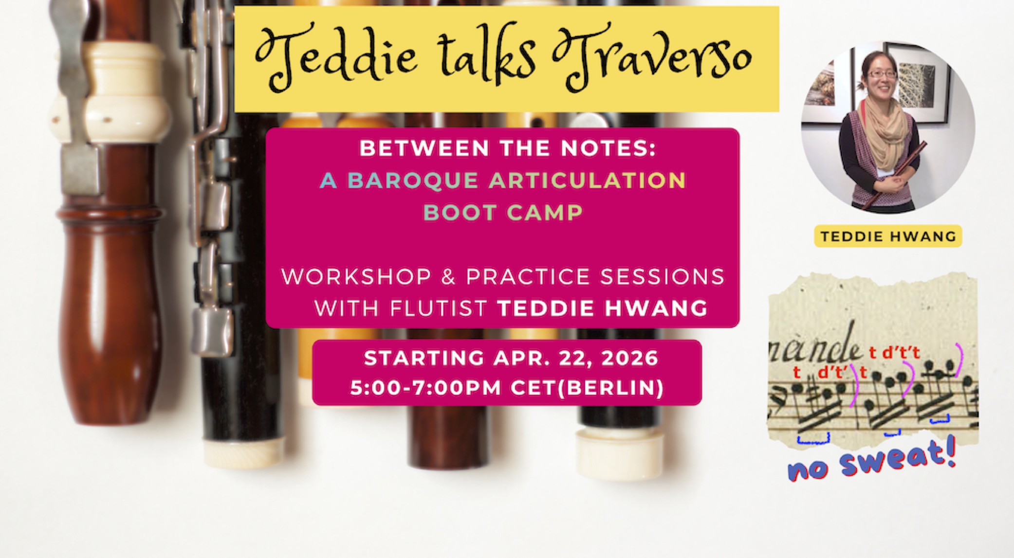 Teddie Talks Traverso - \"Between the Notes: A Baroque Articulation Boot Camp\"
